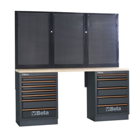 Mobilier établis d'atelier BETA Tools 2 modules 3 panneaux porte-outils