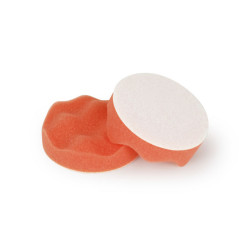Mini disque mousse de polissage ondulé 80mm x 20mm Orange (Dure)