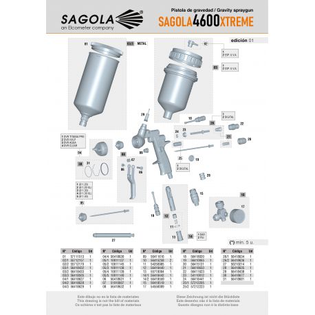 Pièces détachées pour pistolets Sagola