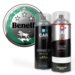 Bombe de peinture Benelli Moto + Vernis 2K