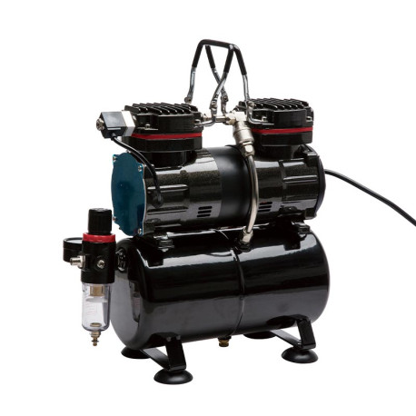 Compresseur TC-90T Twin Cylinder Airbrush Compressor with Air Tank