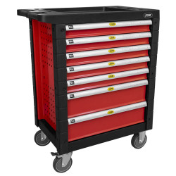 Servante d'atelier 7 tiroirs sans outils rouge